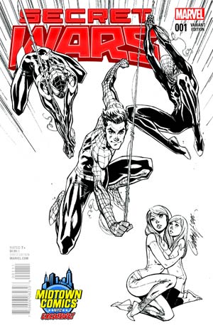 Secret Wars #1 J Scott Campbell Black and White Variant